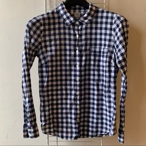 J. crew lightweight gingham button down top